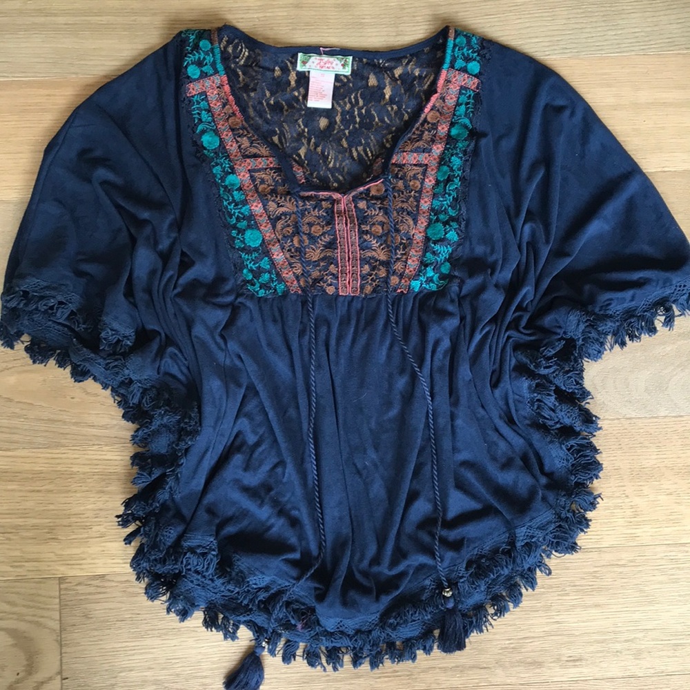 Buttery soft boho poncho/top